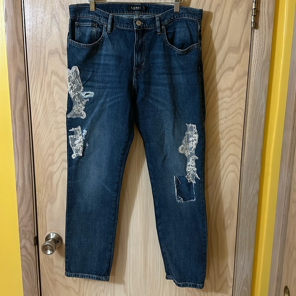 Lauren Ralph Lauren Patchwork Boyfriend Jeans